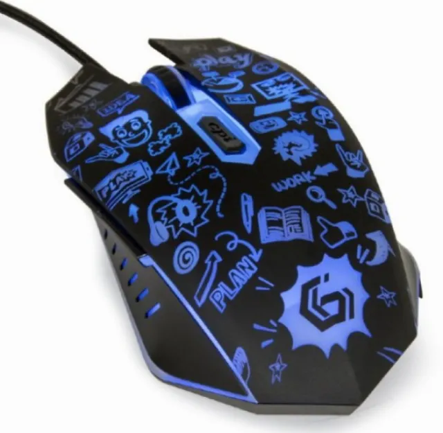 Opticki mis MUS-6B-GRAFIX-01 Gembird LED  1200-3600Dpi 6-button black 130mm USB 43018