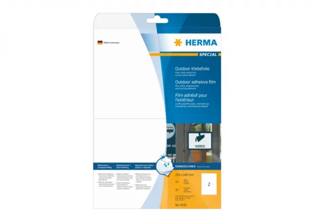 Outdoor etikete 210x148,5 A4 1/10 bela Herma  02H9535
