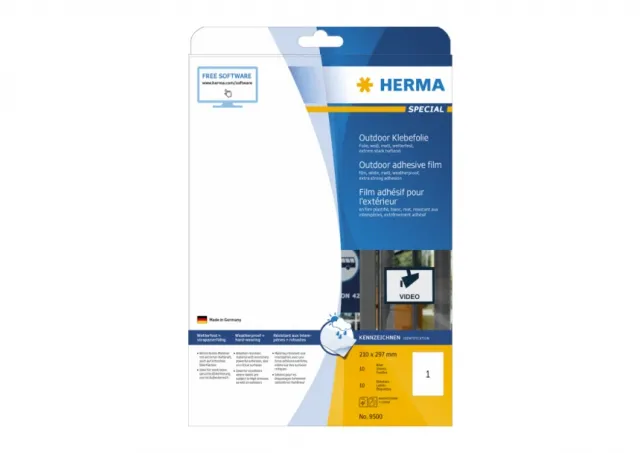Outdoor etikete 210x297 A4/1 1/10 bela Herma  02H9500