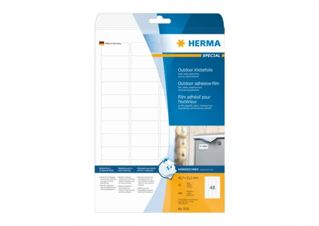 Outdoor etikete 45,72x21,16 A4 1/10 bela Herma 