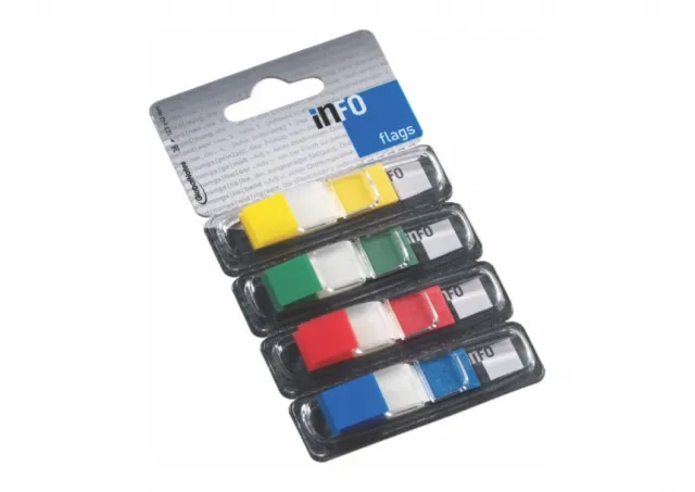 Page marker INFO FLAGS 4x12,5x43 mm, 4x36l transparent +4 boje Info Notes sortirano 06PM35