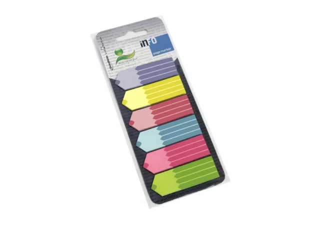 Page Marker "pencil style" 6x25l, 18x55mm Info Notes  06PM07