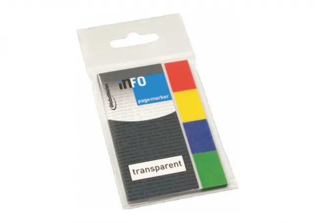Page Marker, transparent+colour tip, 20x50mm, 4x40 listića  Info Notes  06PM02