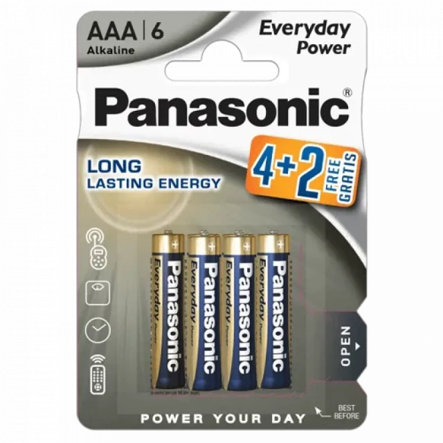 Panasonic baterije LR03EPS/6BP-AAA Alkaline Everyday 6 komada