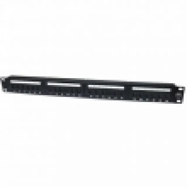 Patch panel 19"/0.5U sa 24 RJ-45 STP kat. 6A Shielded, ušteda prostora u reku 50%, dual Krone LSA & 110 IDC reglete, držač kablova sa zadnje strane sa buksnom za uzemljenje (SP6A-24-0.5U)