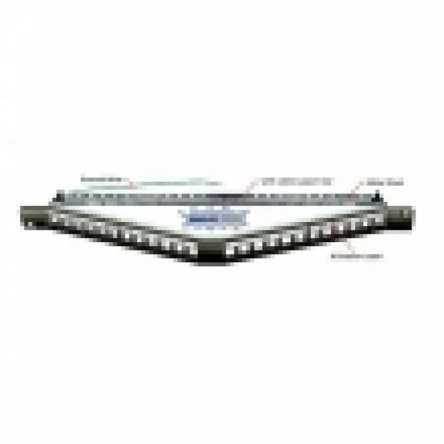 Patch panel modularni shielded 19"/0.65U ugaoni sa 24 slota za STP / UTP module, ušteda prostora u reku 35% (do 72 porta u 2U), sa držačem kablova sa zadnje strane i uzemljenjem (Full FA-2590AS-24-0.65U) – bez modula
