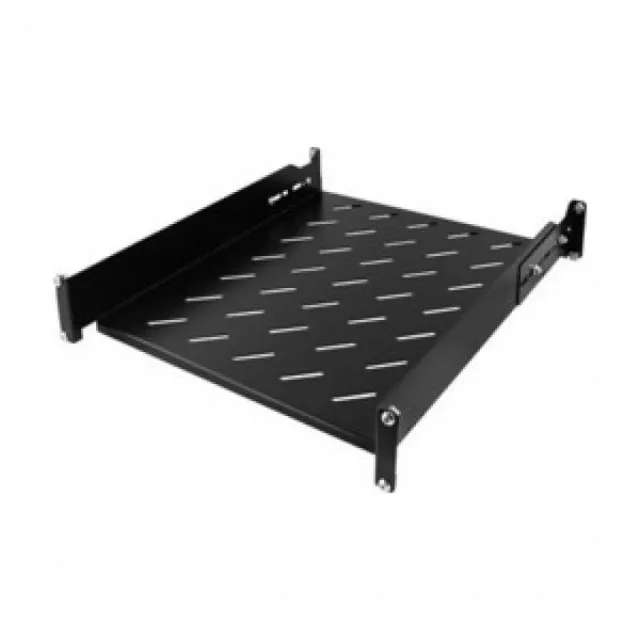 Polica fiksna 19"/1U nosivosti do 60kg za sve tipove rekova dubine 600mm – spaja se na 4 šine sa 8 šrafova (FS-60)