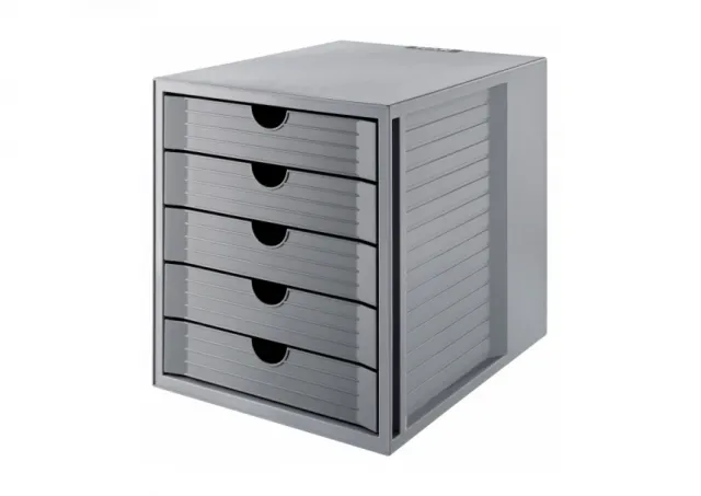 Police za dokumentaciju sa fiokama SYSTEM BOX, 5 fioke Han siva 05PD1450C