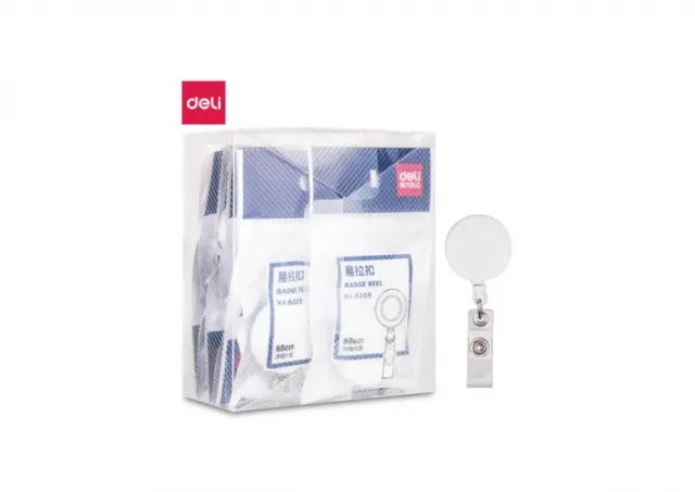 POTEZAČ ZA ID KARTICU DELI F30mm - izvlači se 80cm BELI 1/12 8309WHITE