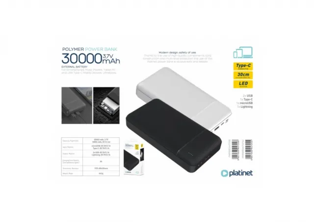 Power bank PL PMPB30W707B 30000 mAh 10W