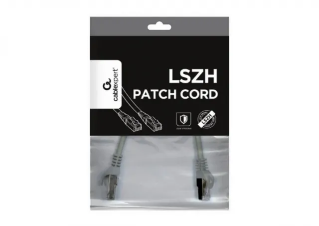 PP6A-LSZHCU-0.25M Gembird Mrezni kabl, SFTP CAT.6A BAKARNI LSZH Patch cord 0.25m Grey