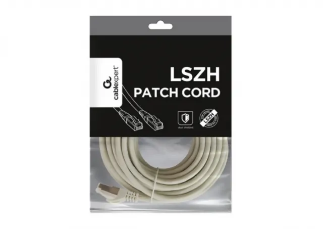 PP6A-LSZHCU-10M Gembird Mrezni kabl, SFTP CAT.6A BAKARNI LSZH Patch cord 10m Grey