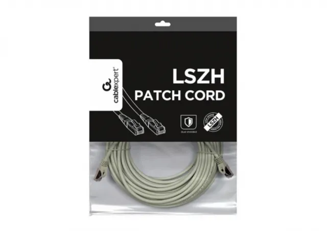 PP6A-LSZHCU-20M Gembird Mrezni kabl, SFTP CAT.6A BAKARNI LSZH Patch cord 20m Grey