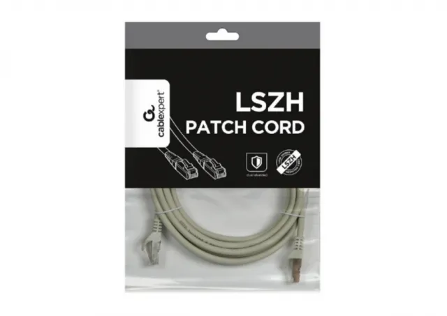 PP6A-LSZHCU-3M Gembird Mrezni kabl, SFTP CAT.6A BAKARNI LSZH Patch cord 3m Grey