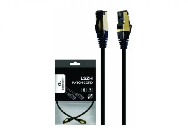 PP8-LSZHCU-BK-0.25M Gembird Mrezni kabl S/FTP Cat.8 LSZH patch cord, black 0.25m