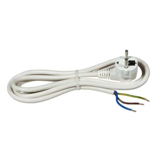 Prikljucni kabl 16A 250V 3500W, beli, 3m           H05VV-F 3G2,5