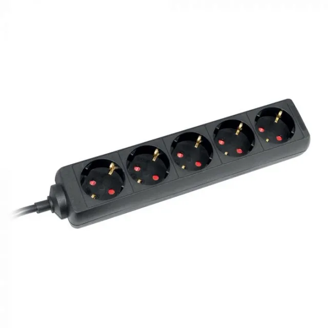 Produzni kabl 5 uticnice 16A 3500W crni 5m         H05VV-F 3G1,5