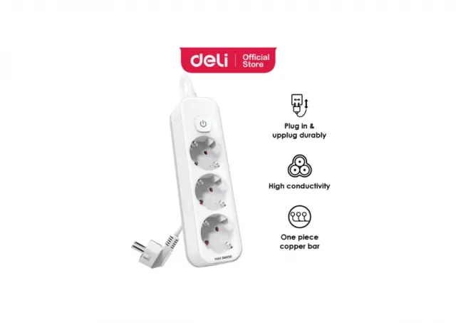 PRODUŽNI KABL DELI SA PREKIDAČEM 3 UTIČNICE I 1,8m DUŽINE ET431