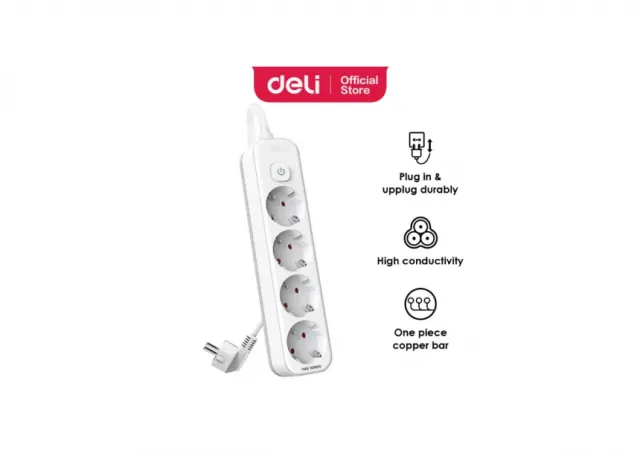 PRODUŽNI KABL DELI SA PREKIDAČEM 3 UTIČNICE I 5m DUŽINE ET433