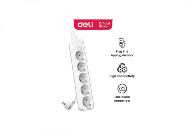 PRODUŽNI KABL DELI SA PREKIDAČEM 5 UTIČNICA I 5m DUŽINE ET439