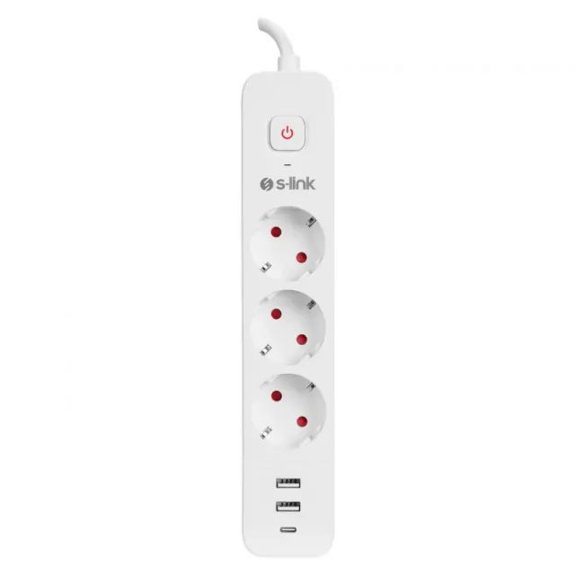 PRODUZNI KABL SPG03TC 3 UTICNICE 2XUSB 1X TIP-C BELI 1.5M S-LINK, 37303
