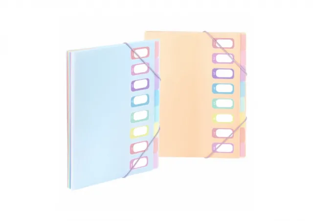 PVC Organiser sa 8 pregrada i gumicom Rainbow Pastel Viquel sortirano