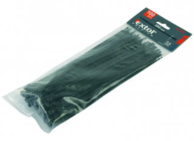 Pvc trake Extol Premium 4.8x400mm 100kom Crne (8856166)
