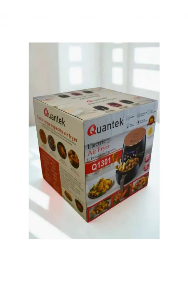 QUANTEK Q1301RD AIR FRYER SA TAJMEROM, LCD, 6L, 1600W, CRVENA