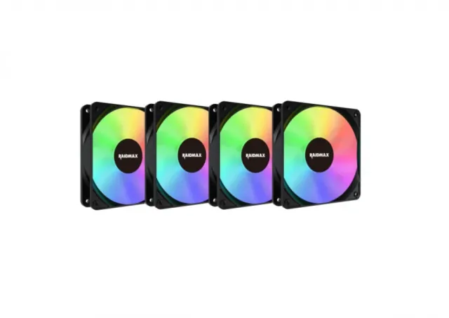 Raidmax 4x 120mm X-AIR ARGB fans Crni, NVX120FBDC4