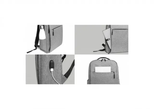 Ranac poslovni MARTIN Sivi za laptop 15,6inc 42x34x12cm USB konektor