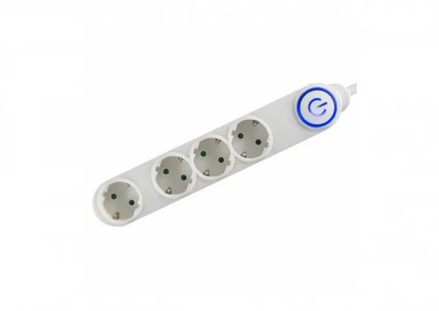 Razvodnik sa 4 mesta 5m 1.5mm2 + nožni prekidač NV04TK-5/WH/1,5