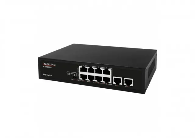 REDLINE PoE mrežni switch, 10 port RJ-45 , 8 PoE / 120W - RL-SP8610E