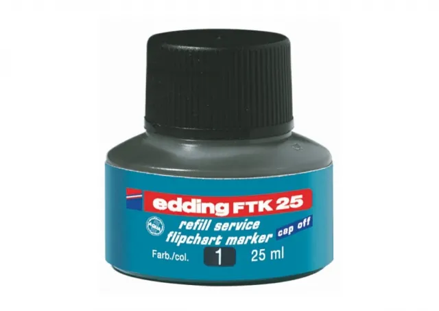 Refil za flipchart markere E-FTK 25, 25ml Edding crna 09MM02B