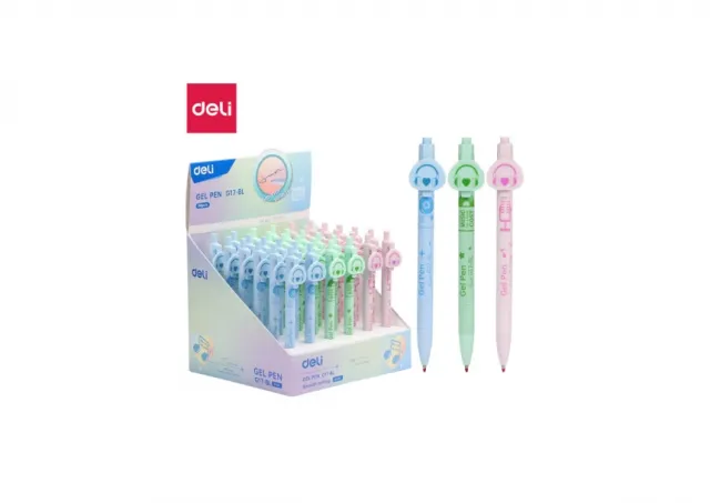 ROLER GEL DELI DEČIJI MUSIC 0,5mm plavi ispis EG17-BL