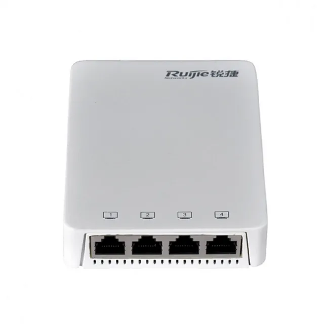 Ruijie RG-AP130-W dual band AP, 802.11a/ac/b/g/n 1167Mb/s, 2x2 MIMO 3.5dBi omni antena, do 240 klijenata, FAT/FIT mod, QoS, 4xGE + 1xGE up-link + 1xVoice/PoE passthrought, IP41 kućište oblika nazidne utičnice, PoE+