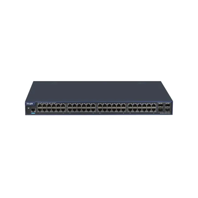 Ruijie RG-S2910-48GT4XS-E L3 svič, 48xGE + 4x10G SFP/SFP+, kapacitet 132Mpps, RIP, VRRP i RLDP, ERPS (G.8032), Network Virtualization (VSU) do 9 članova steka, Dynamic Network Protection (CPP/NFPP), EEE 802.3az