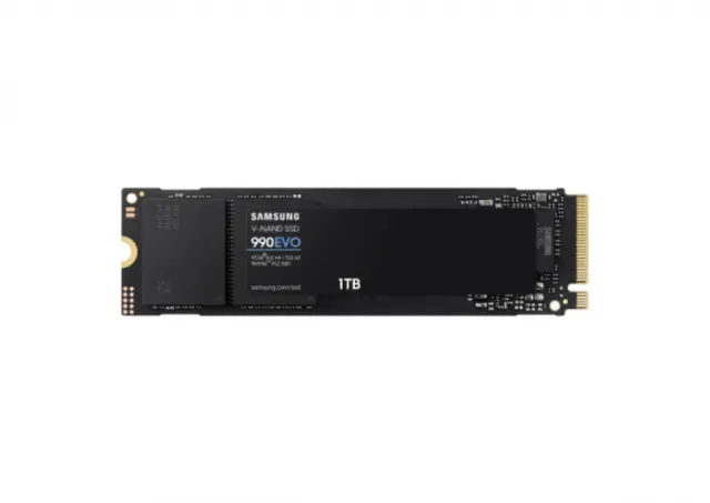Samsung M.2 NVMe 1TB, 2280, PCIe Gen 4x4/5x2, 990 EVO, Read up to 5,000 MB/s, Write up to 4,200 MB/s (single sided)