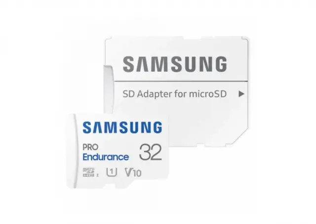 Samsung MicroSD 32GB, PRO Endurance, SDHC, UHS-I (SDR014) U1 V10 Class10, Read up to 100MB/s, Write up to 30MB/s, w/SD adapter