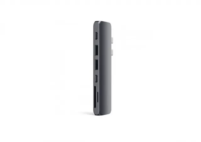 Satechi Satechi Aluminium Type-C PRO Hub (HDMI 4K, PassThroughCharging, 2x USB3.0, 2xSD, ThunderBolt 3) - Space Grey