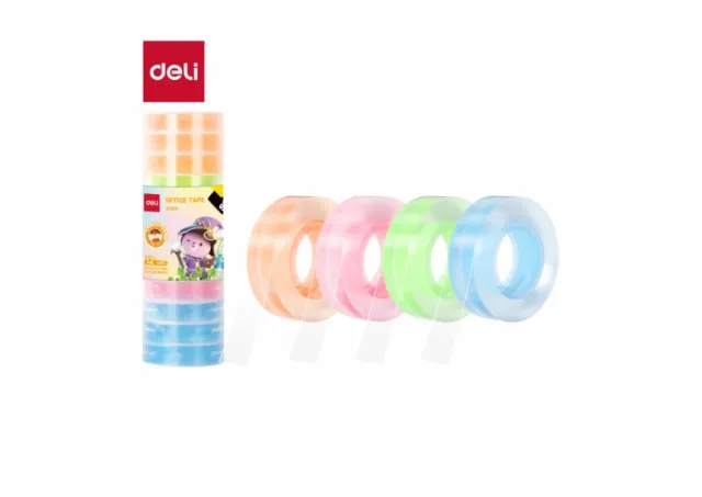 SELOTEJP DELI NEON 12mm*30y*38µm SET 1/12 EA690