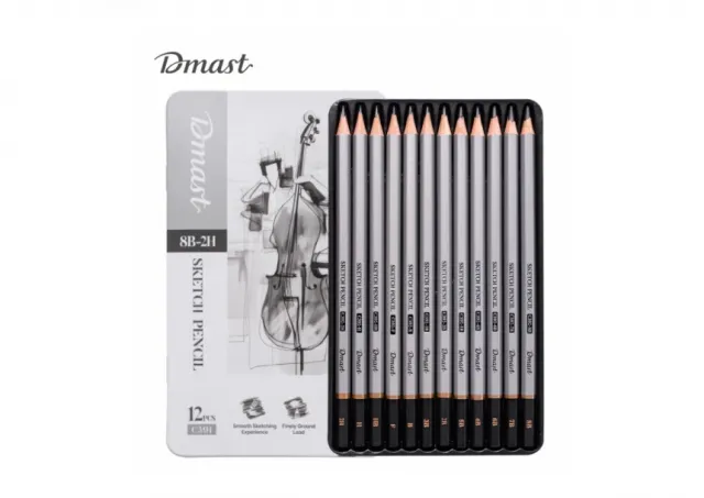 SET OLOVAKA ZA SKICIRANJE DELI U METALNOJ KUTIJI 1/12 DMAST PEBEO EC391