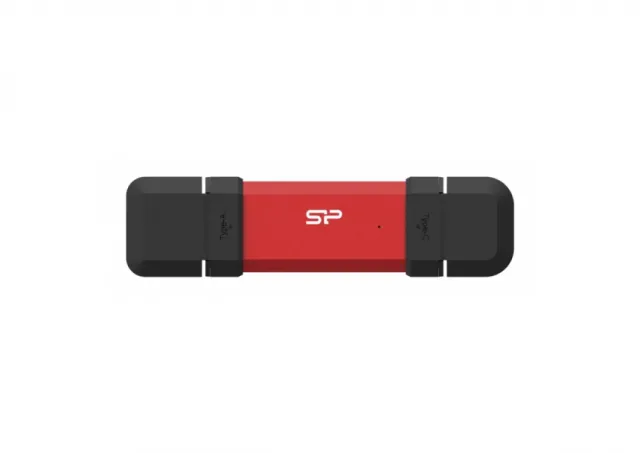 Silicon Power SP001TBUC3S72VPR Portable Stick-Type SSD 1TB, DS72, USB 3.2 Gen 2 Type-C/Type-A, Read up to 1050MB/s, Write up to 850MB/s, Red