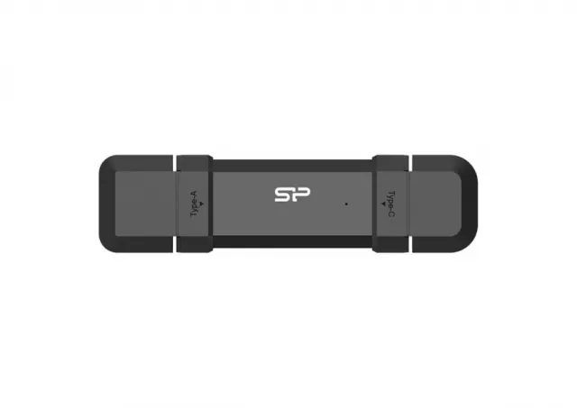 Silicon Power SP500GBUC3S72VPK Portable Stick-Type SSD 500GB, DS72, USB 3.2 Gen 2 Type-A & Type-C, Read up to 1050MB/s, Write up to 850MB/s, Black