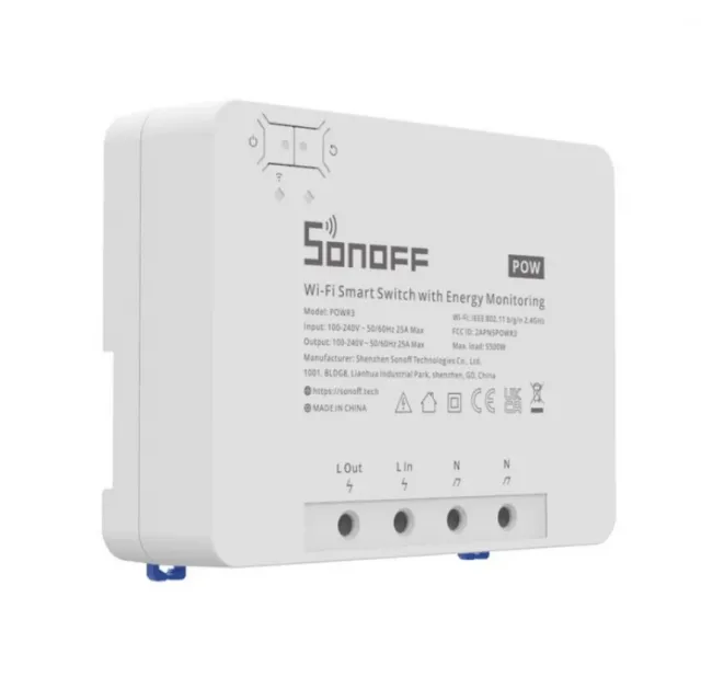 SONOFF POW R3 smart-home High-power prekidač 5500W sa merenjem potrošnje, CSV izvoz i čuvanje podataka do 100 dana, WiFi 2.4GHz kontrola, timer i smart scenarija, eWeLink app, Amazon Alexa / Google Assistant / IFTTT