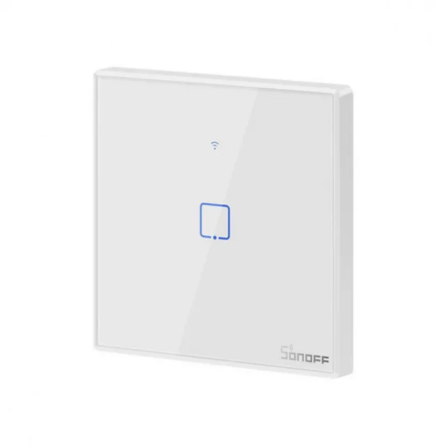 SONOFF T2-TX smart-home zidni prekidač, belo staklo sa LED indikacijom, 86x86mm, RF 433MHz & WiFi 2.4GHz kontrola, timer i smart scenarija, besplatna eWeLink app, Amazon Alexa / Google Assistant & Nest / IFTTT