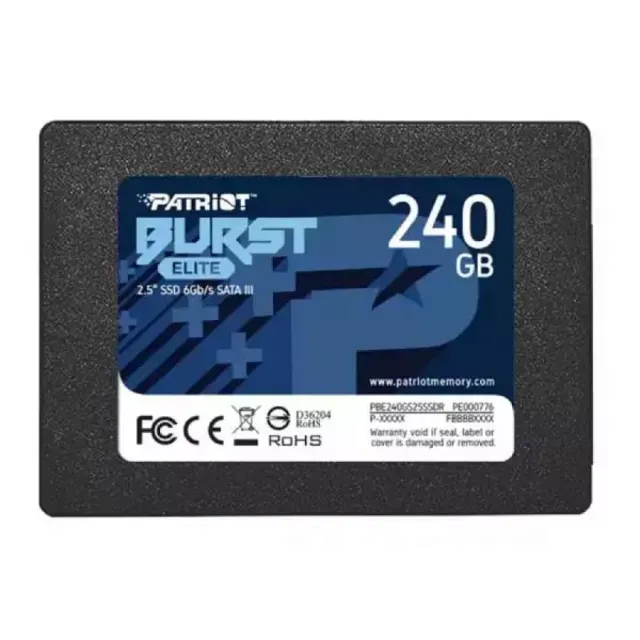SSD Patriot Burst Elite PBE240GS25SSDR - 2.5 ” SATA3, 6 Gb/s, 240 GB, R-450MBs/W-320MBs