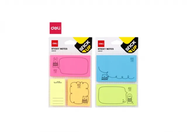 STIKER BLOK DELI NEON, SET 50 LISTA MIX BOJE EA55502