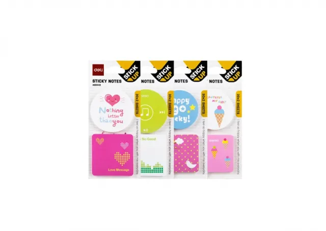 STIKER BLOK  - OBLICI DELI 51x51mm, 2x30 LISTA, 4 NEON BOJE EA55302