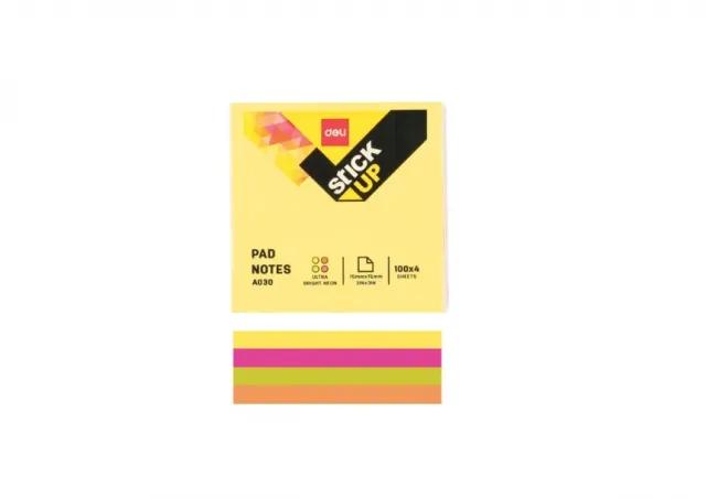 STIKER KOCKA DELI 76x76mm NEON EA03003 mix boja, 100*4 lista