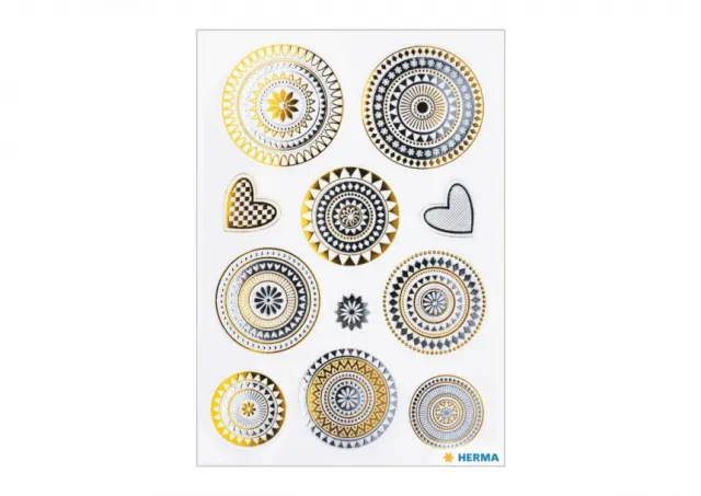 Stikeri CREATIVE ST.MANDALA GOLD- UND SILVER FOI Herma  12SH15562